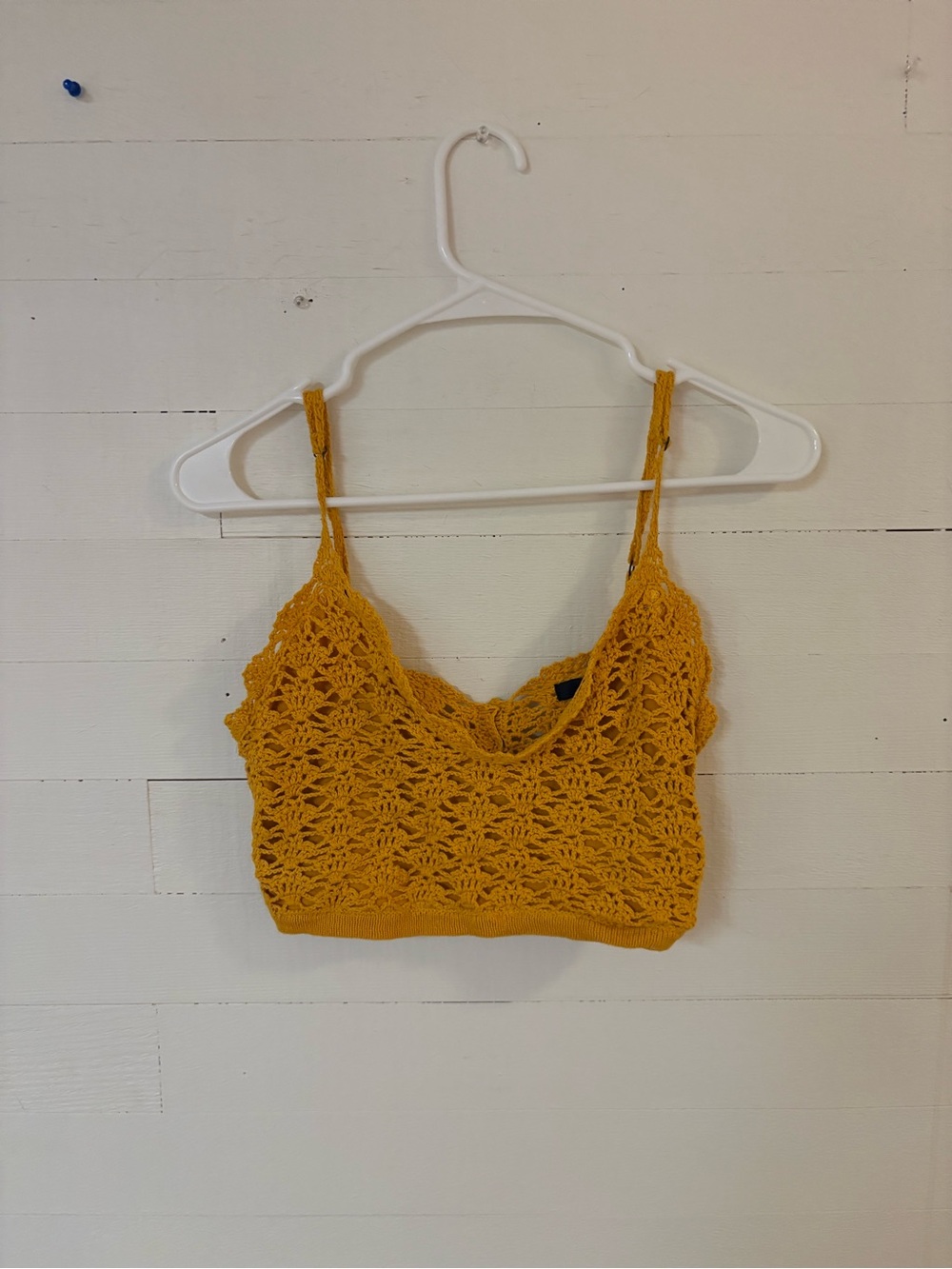 Forever 21 Mustard Yellow Crochet Lace Bralette Crop Top Boho M